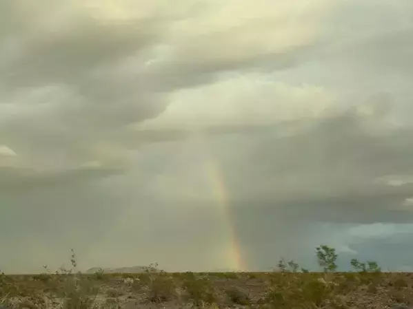 『短い虹』がどんどん伸びていき…？　車の窓から見えた景色に「こんなの初めて見た！」