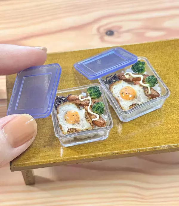 目玉焼きとウインナー入りの『タッパー弁当』　よく見ると？「最高傑作」「天才だ」