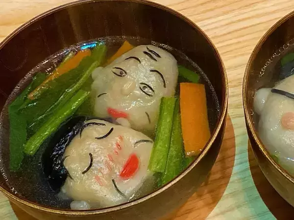 スープに入れた手作り餃子　その見た目に「すごすぎて食べられない」「天才ですか？」
