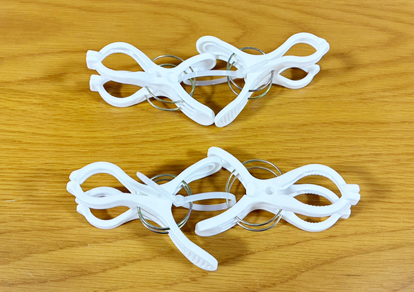 洗濯バサミを『結束バンド』で繋ぐだけ！　洗濯のスペース問題を解決する方法が？