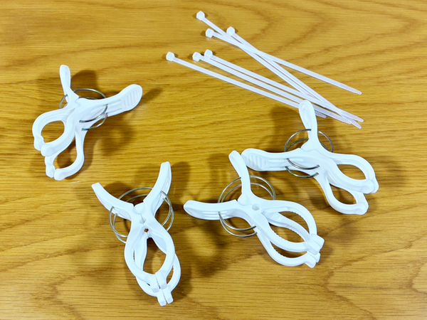 洗濯バサミを『結束バンド』で繋ぐだけ！　洗濯のスペース問題を解決する方法が？