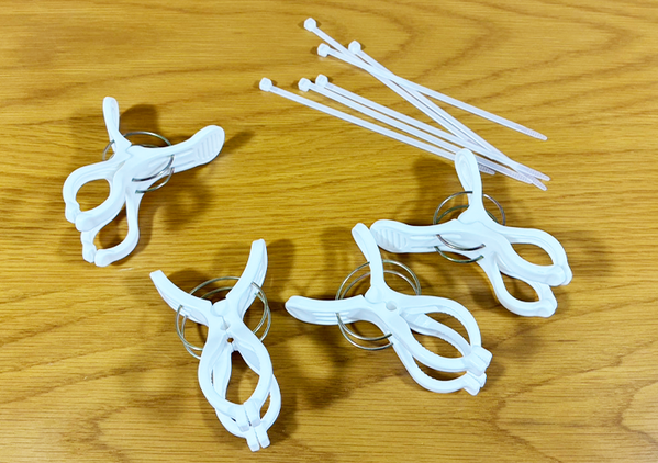 洗濯バサミを『結束バンド』で繋ぐだけ！　洗濯のスペース問題を解決する方法が？