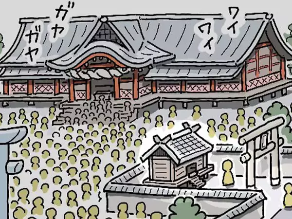 賽銭箱の前に置かれていたのは…？　初詣漫画のオチが現代的すぎた