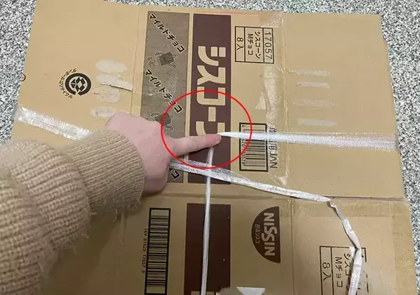 ひっくり返さず結べる『4の字』、しっかり結べる『キの字』　ダンボールのまとめ方2種類を比較したら…？