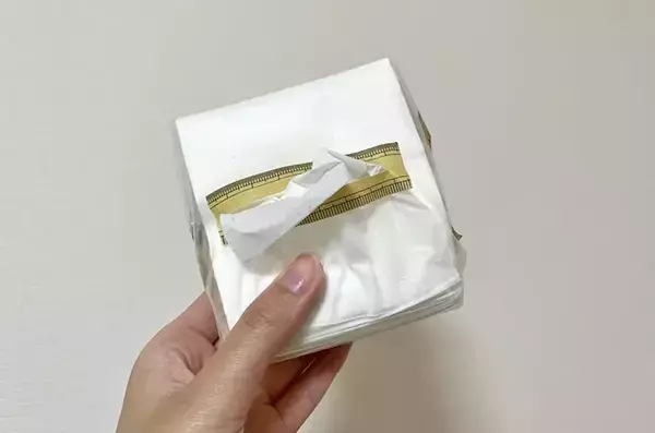 ティッシュは半分にカット！　ジッパー袋で“400枚そのまま持ち歩くワザ”に花粉症の家族が歓喜！