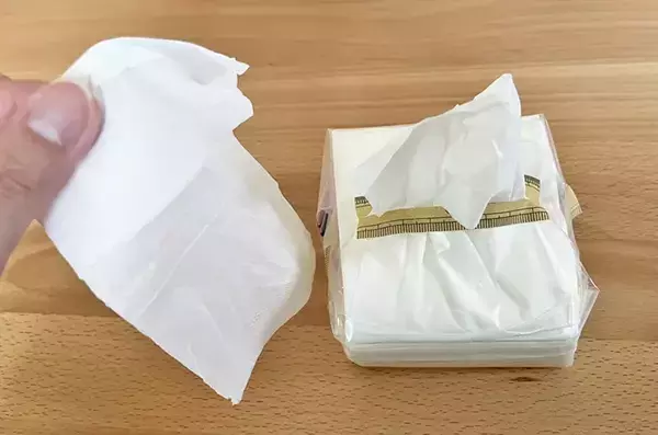 ティッシュは半分にカット！　ジッパー袋で“400枚そのまま持ち歩くワザ”に花粉症の家族が歓喜！