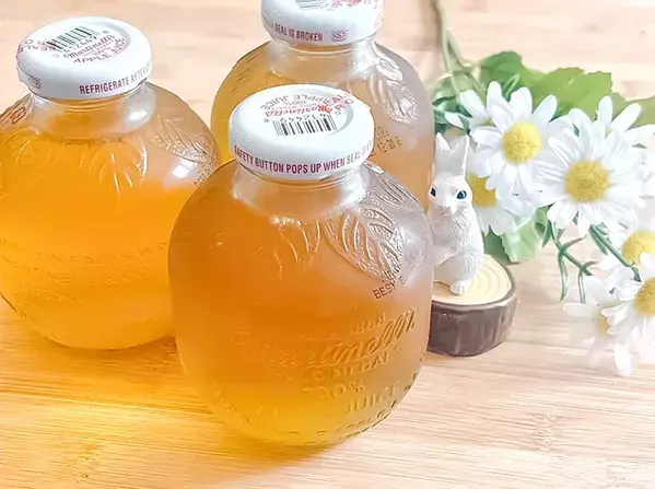 りんごジュースの空瓶　思わぬ活用法に「売り物みたい」「もっとほしい」