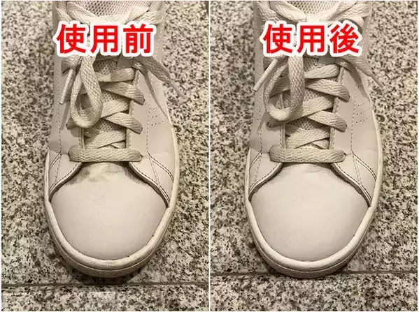 【検証】白スニーカーの黒ずみ、洗わずに消せる？　ダイソー商品の“使用前後”を比較