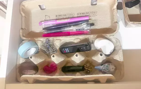 空になった紙の卵パック　思わぬ活用法に「ジャストフィット」「ピッタリ入る」