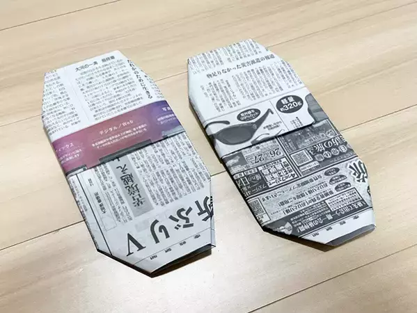 避難時や避難所生活で靴がない時に　新聞紙で作る即席スリッパ　「覚えておきたい」