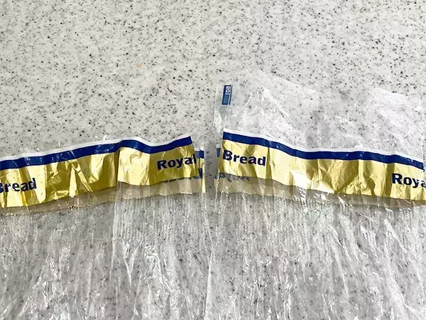 パンの袋、捨てないで！　ゴミ袋にする前に切り込みを入れて結びやすくする手順