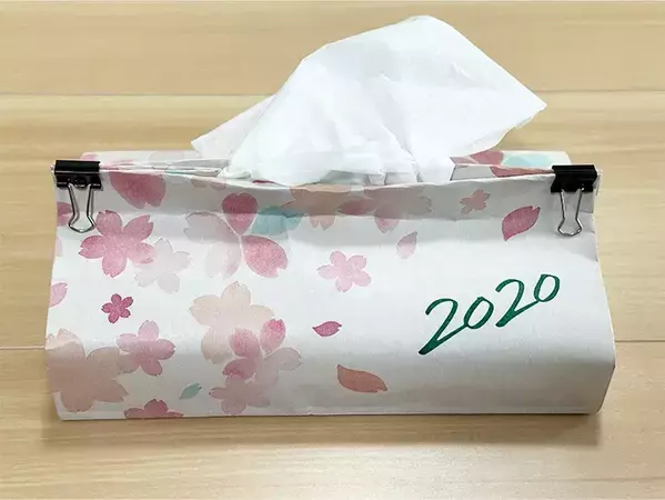 余った紙袋がティッシュケースに！　3分で完成するリメイク術に「テンション上がった」
