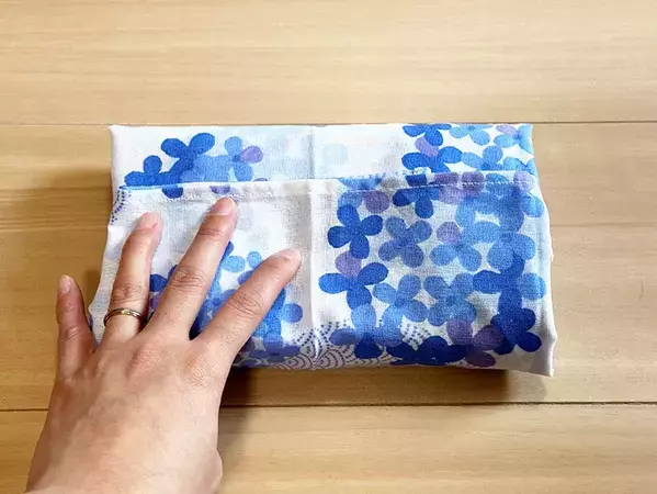 手ぬぐい1枚で縫わずに作れる！　5分で完成したティッシュケースに「簡単すぎて驚いた」