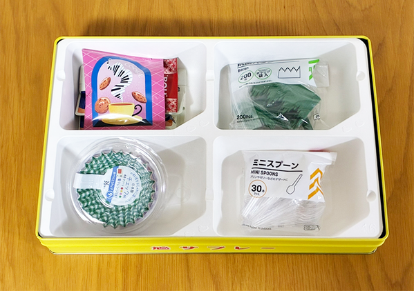 『鳩サブレー』の黄色い缶、捨てないで！　仕切りを生かした活用法に「ジャストフィット！」