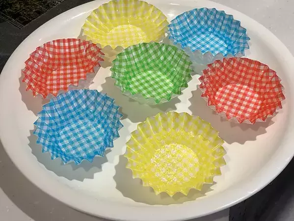 100均おかずカップに水を注いで…　1時間放置でカチカチ氷に仕上がる簡単テク