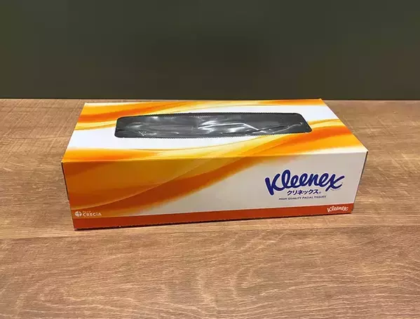 ティッシュの空き箱、4か所切れ込みを入れたら？　袋ティッシュの収納ケースが作れる！【2分で完成】