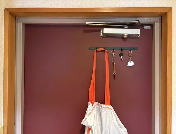 ダイソーで買った『壁掛けフック』　穴を開けずに使うアイディアで「一気に収納増えた」