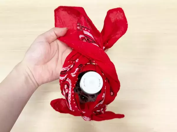 【ハンカチ1枚で完成】500mlペットボトル、手で持ち歩くのはもうやめた！
