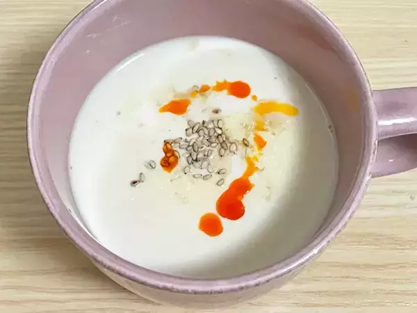 【10分レシピ】豆乳に『味ぽん』をかけて5分　完成品に「絹豆腐みたい」「朝食にも」