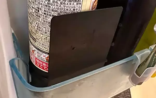 冷蔵庫にブックエンドを入れると…？　「収納棚が1つ増えた！」「整理整頓しやすくなって便利」