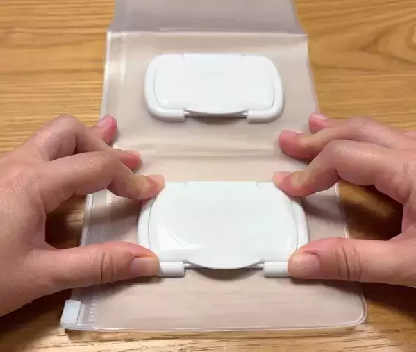 セリアのポーチにフタを『2個』セット　散らかるバッグが5分で片づいた！