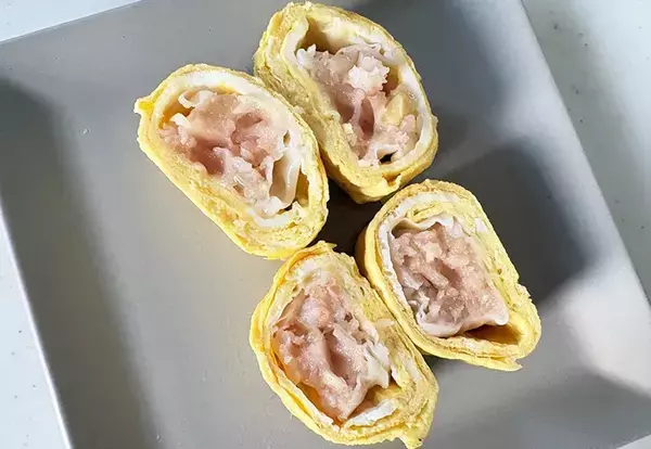 巻く前に『3個』入れてみて　玉子焼きを切ると「食べ応えアップ」「お弁当にピッタリ」