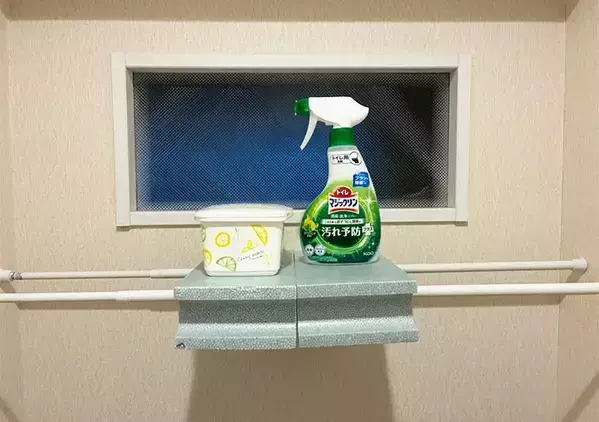 狭いトイレが見違えた！　100均の『発泡ブロック』で棚を作るアイディアに「3分でできた」