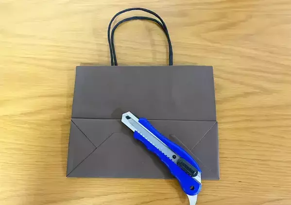 溜まっている紙袋をカッターでくり抜くだけ　家用ティッシュが快適になるリメイク術