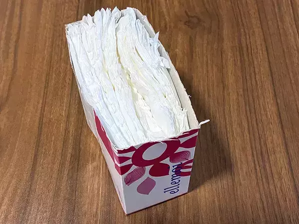 ティッシュを『2分の1』に切る裏技、本当に便利？　不器用な筆者が検証してみた