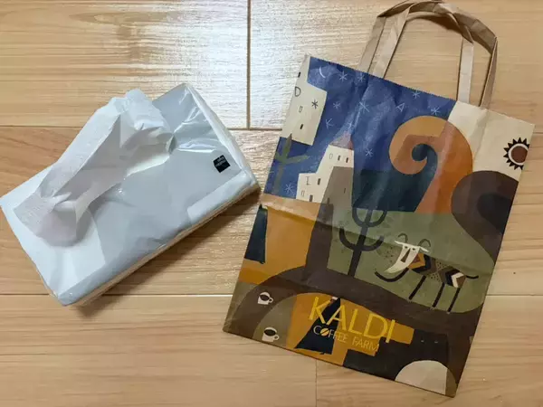 余った紙袋で作る『カバー』がおしゃれ！　ティッシュの生活感を隠す【5分アレンジ】
