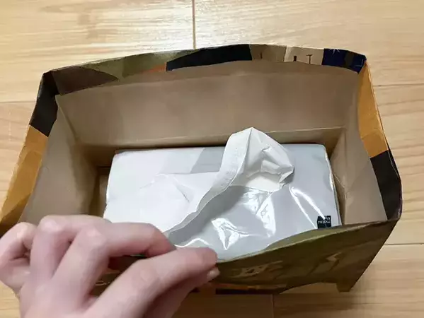 余った紙袋で作る『カバー』がおしゃれ！　ティッシュの生活感を隠す【5分アレンジ】
