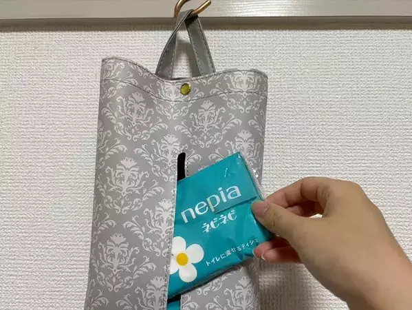 『吊るせるティッシュケース』にゴミ袋を詰めてみて！　“じゃない使い方”収納術【3選】