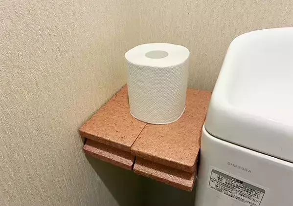 セリアのブロックで便器横の『空間』を有効活用！　窮屈なトイレで助かる、便利なミニ棚【活用2選】