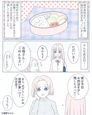 娘『嫌なの…』大好物を入れた弁当なのに、珍しく残して帰宅！？→その”理由”に母が驚く…！