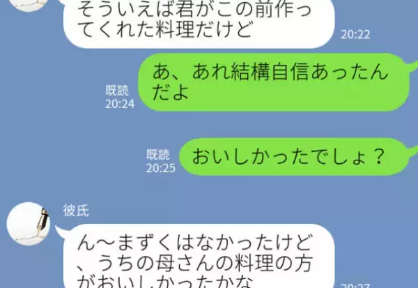 『母さんの方が家事上手いな』すぐに“母親と”比べる彼氏…⇒“都合いい女”扱いに、堪忍袋の緒が切れる…！？