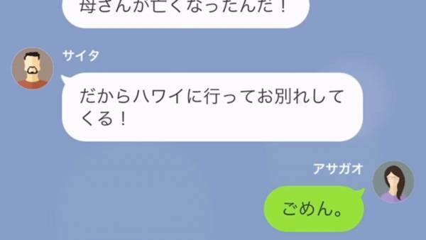 急逝した母を見送るため、“ハワイ”に行くという夫。しかし⇒『お義母さんって…』妻の“核心を突く一言”に夫、タジタジ！？【漫画】