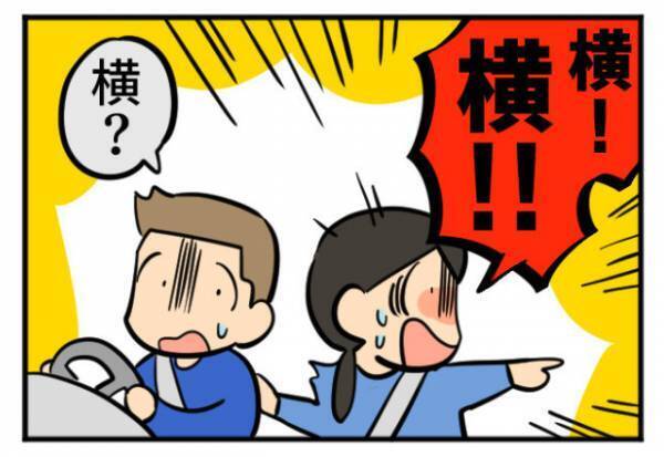 【妻の様子が…おかしい？】運転中…『キャーッ！！』助手席の妻から叫び声が！？視線の先を見ると『死ぬかと思った…』