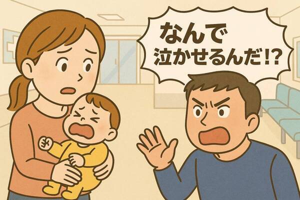 予防接種で号泣する我が子を見て…夫「なんで泣かせるんだ！」妻に文句！？しかし⇒冷静な“妻の反論”に「うっ…」