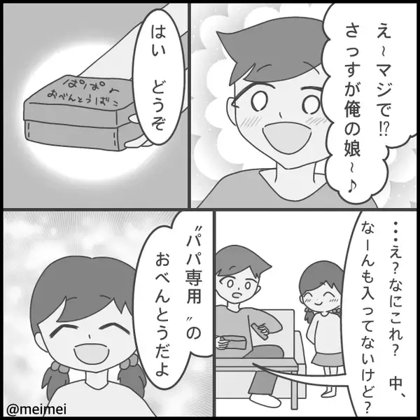 娘の“夕食のハンバーグ”を平気で奪った夫！数日後⇒「はい、どうぞ」無表情の娘から【復讐】のプレゼントが！？