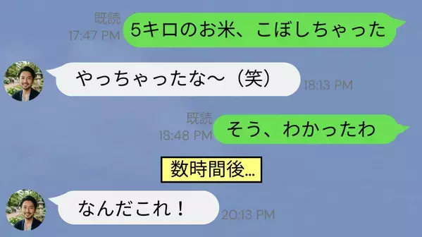 床に散った【5キロ分の米】を拾う妊婦妻を“鼻で笑う”夫。しかし数時間後⇒帰宅した夫が戦慄した【ワケ】