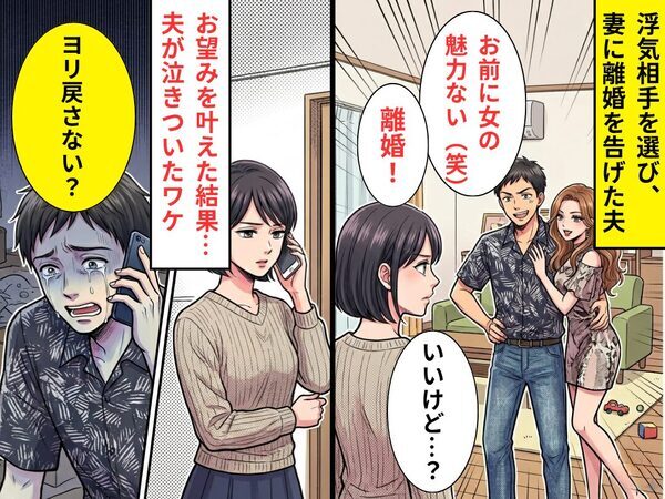 夫「お前に女の魅力ない（笑）離婚！」妻「いいけど…？」⇒お望みを叶えた結果…夫「ヨリ戻さない？」