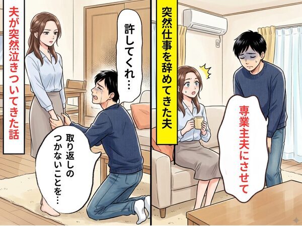 妻の収入に甘え…「専業主夫にさせて」退職した夫。だがあるコトが発覚し⇒「取り返しのつかないことを…」夫が泣きついてきた話