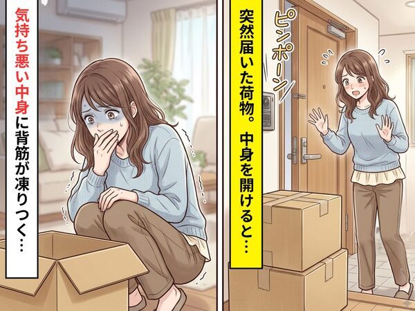 【ピンポーン】突然届いた“段ボール2箱”！？開けた瞬間⇒妻「…は？」気持ち悪い中身に、背筋が凍りついた話
