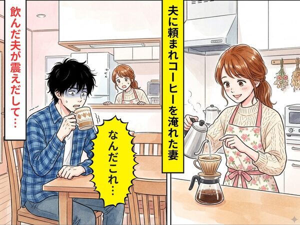 夫に頼まれ”コーヒー”を淹れた妻。だが直後⇒「なんだこれ…」夫が震えだしたワケ