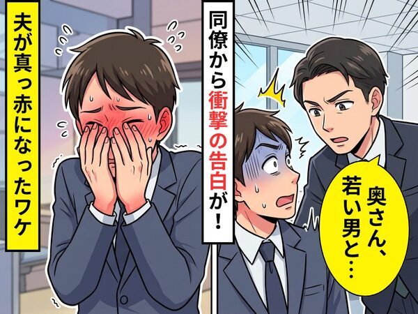 「奥さん、若い男と…」同僚から衝撃の告白が！？だが妻を問い詰めた結果⇒夫が真っ赤になったワケ