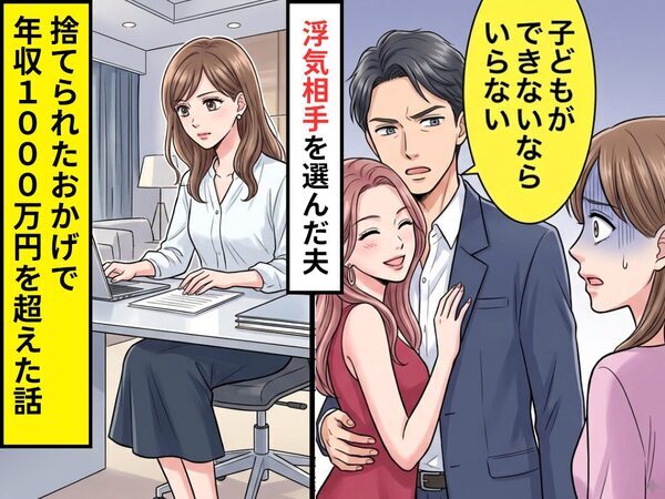 「子どもできないならいらない」浮気相手を選んだ夫。だが数年後⇒夫に捨てられたおかげで…【年収1000万】を超えていた話