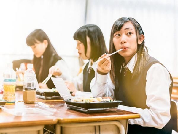 Lunch Break at Japanese High School