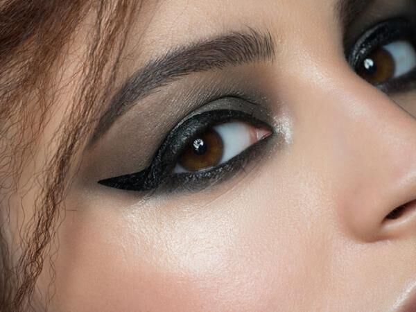 Closeup of eye with makeup