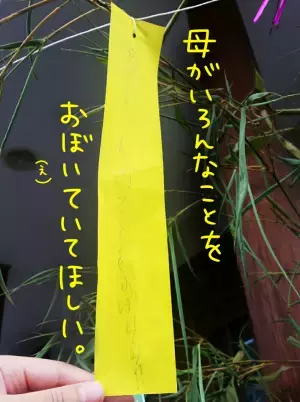 願いよ届け☆七夕の短冊は“ハンパない母への気遣い”がしたためられ…