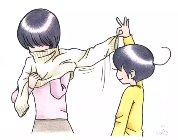 変身ポーズチェンジでスムーズお着替え！我が家にヒーロー「袖通しマン」爆誕